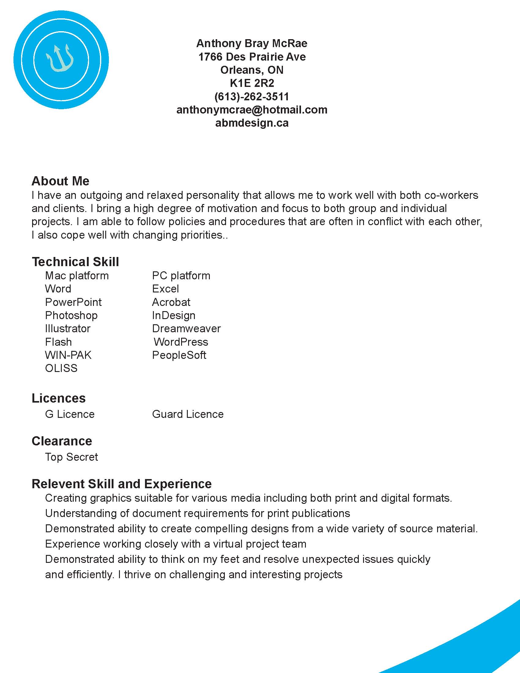 Resume Page 1