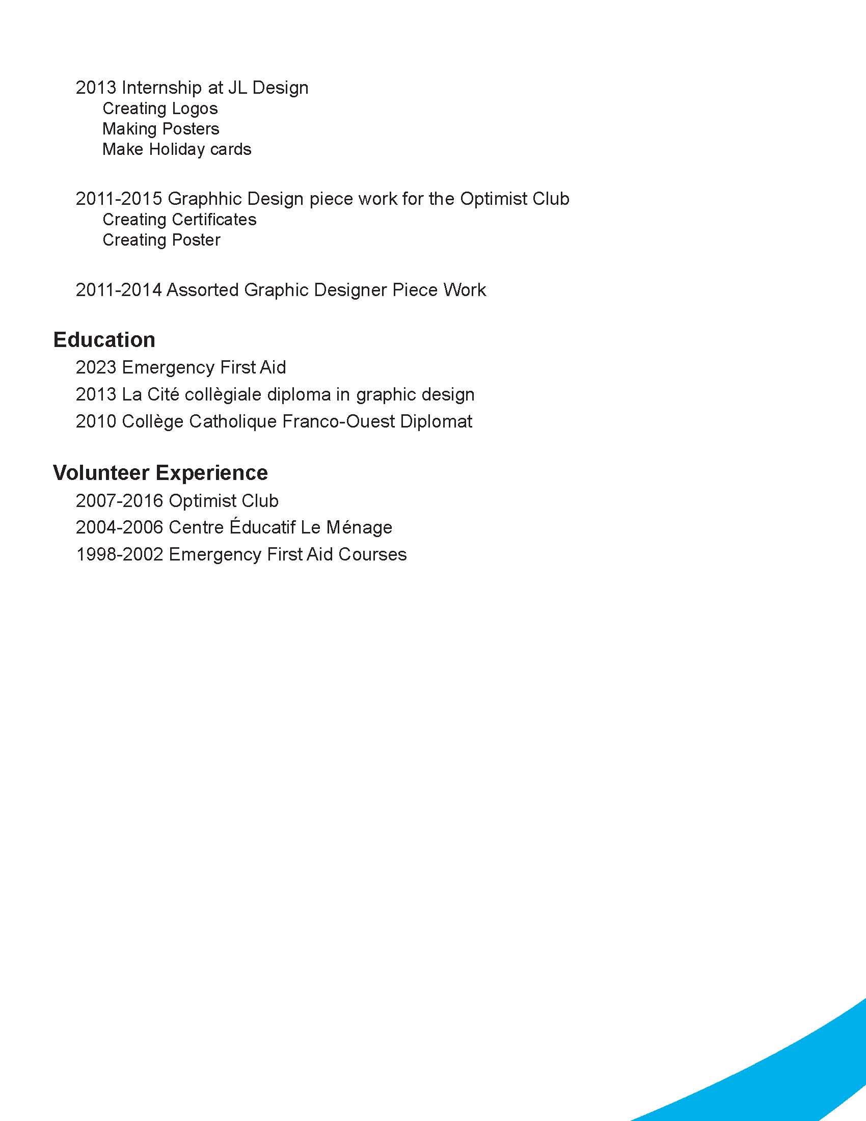 Resume Page 3